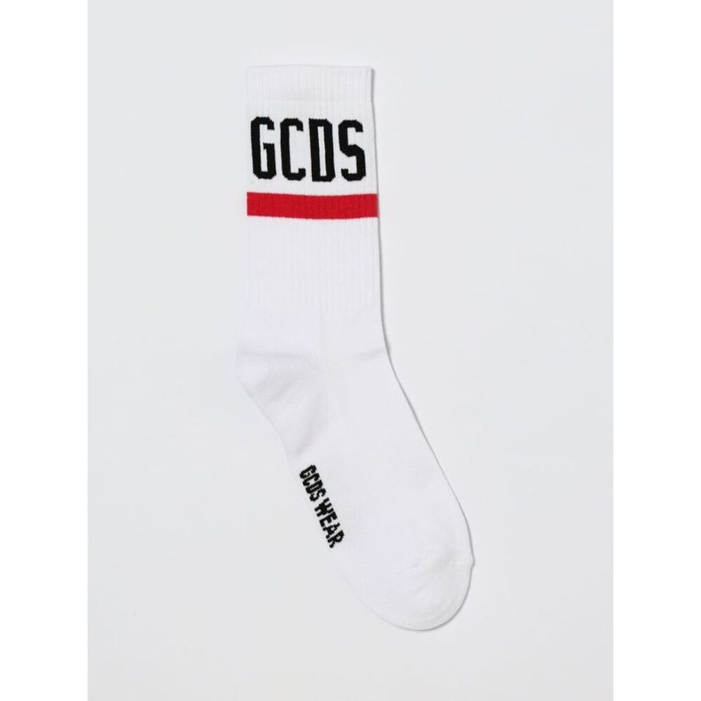 Gcds Men Stretch Cotton Socks With Jacquard Logo Gcds